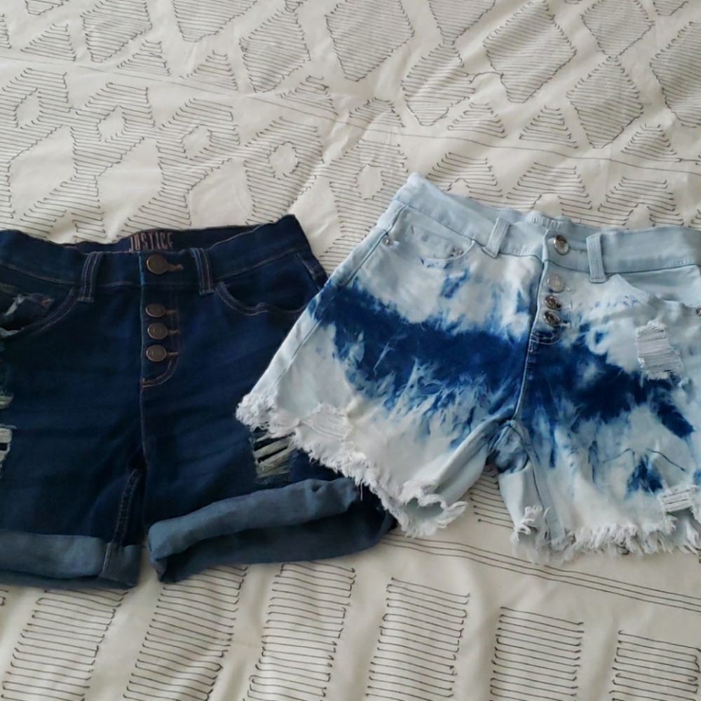 Cute!! 2 pairs of Justice jean shorts (set)
